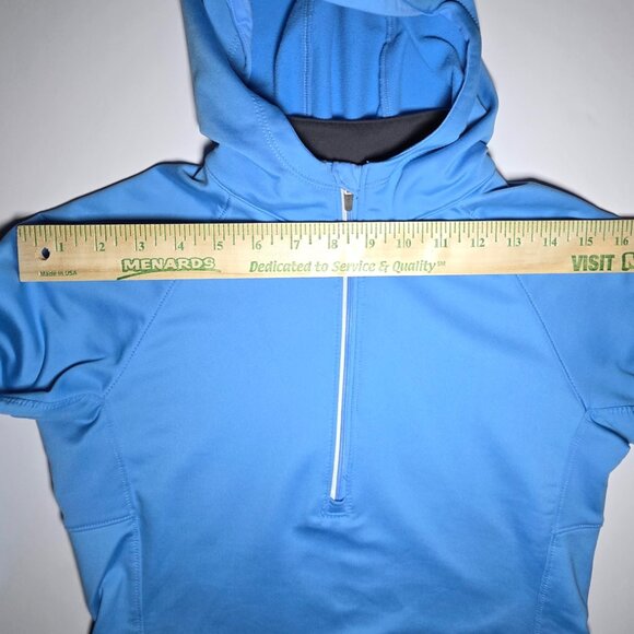 Nike Dri Fit Womens Light Blue 1/2 Zippered Hooded Athletic Pullover Size XS - Picture 12 of 14